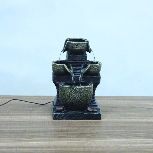 Desktop Water Fountain Ornament – Office & Living Room Asian Home Decor
