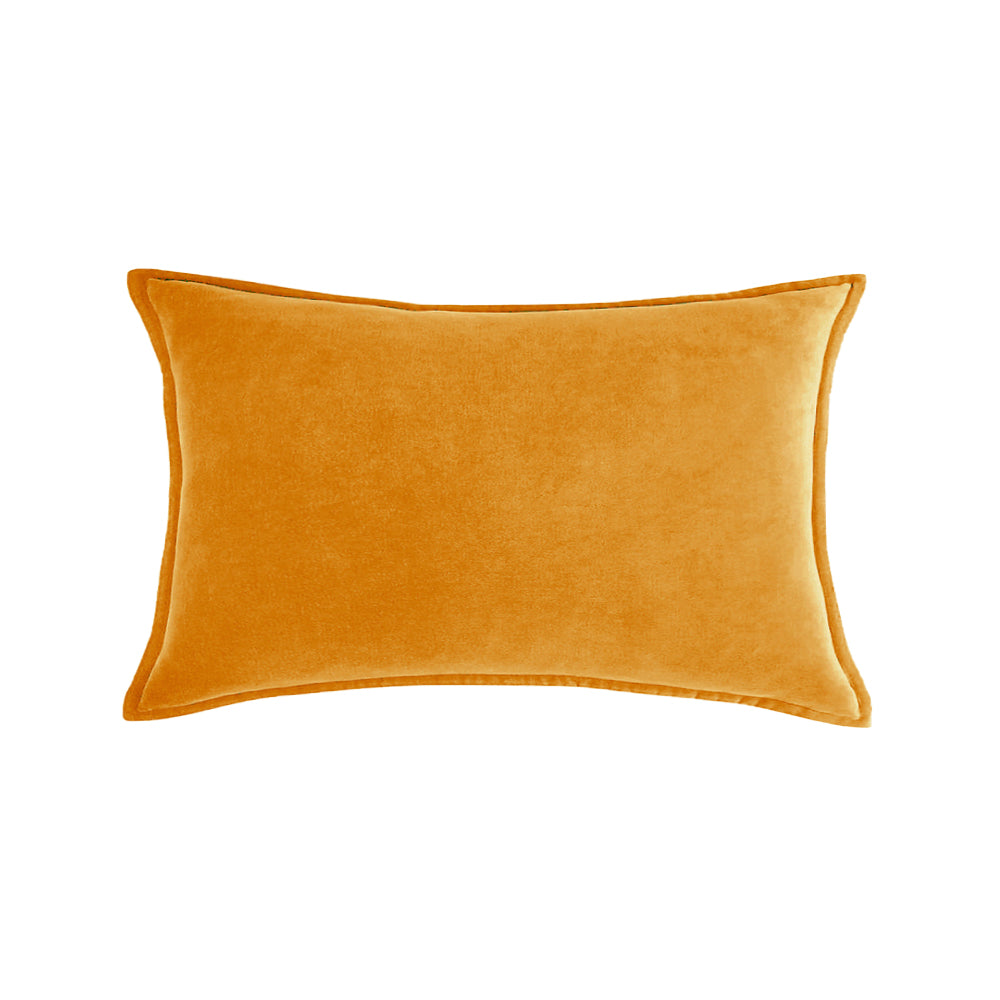 Luxe velvet lumbar pillow 19 colors classic flange edge elegant solid color accent insert included 12"x20"