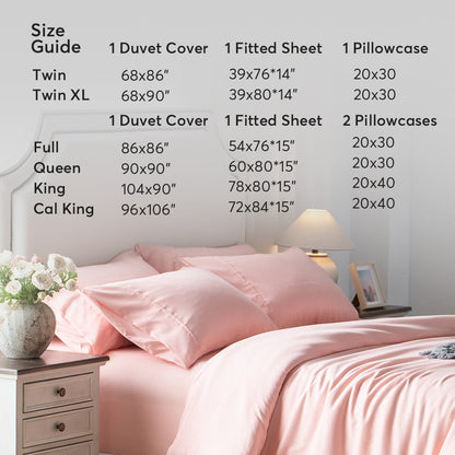 Kasentex Lightweight Duvet Cover Set - Breathable Bedding Set with Shams