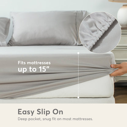 Kasentex Lightweight Duvet Cover Set - Breathable Bedding Set with Shams