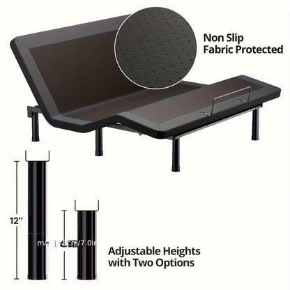 Adjustable Bed Frame, Electric Bed Base With Wireless Remote, Head And Foot Incline, Adjustable Leg Heights
