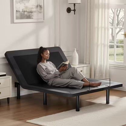 Adjustable Bed Frame, Electric Bed Base With Wireless Remote, Head And Foot Incline, Adjustable Leg Heights