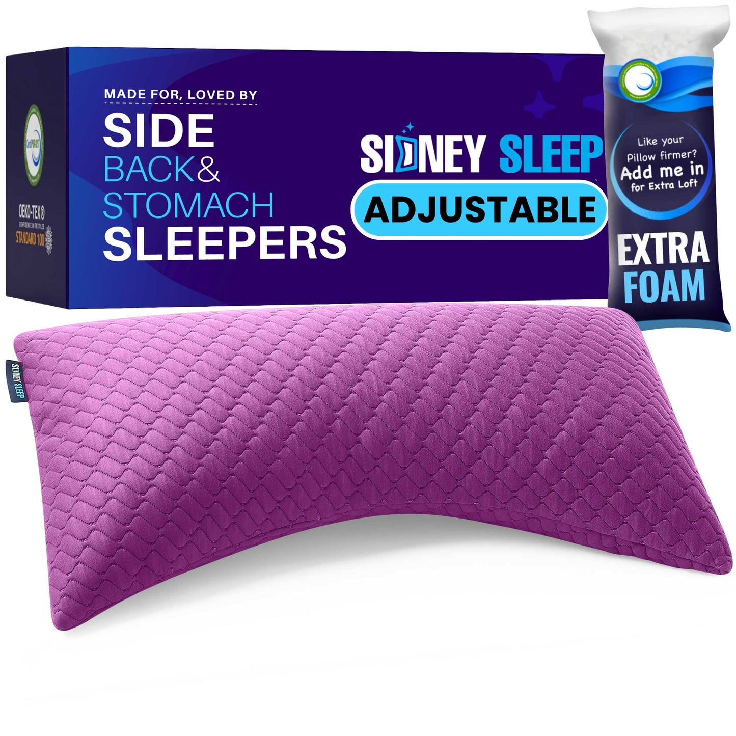 Bamboo Curve Pillow + Extra Foam