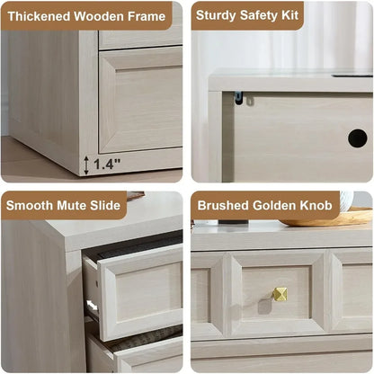 Nightstand Set of 2 With Charging Station