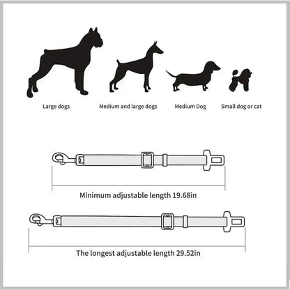 Pet Car Seat Belt Harness – Adjustable Safety Clip for Dogs & Cats