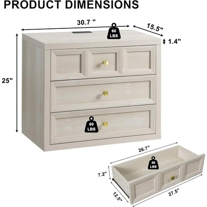 Nightstand Set of 2 With Charging Station