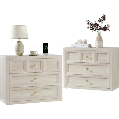 Nightstand Set of 2 With Charging Station