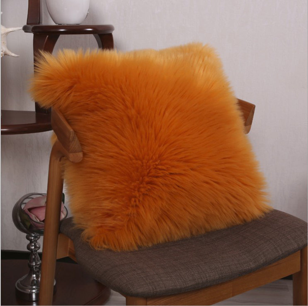 Throw Pillow Cover with 450g Insert, Purple, faux fur, 16, Decorative Cushion – Fancy & Stacy