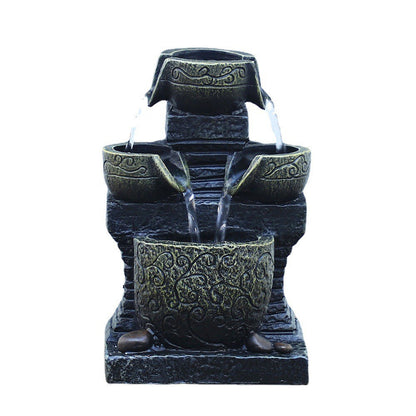 Desktop Water Fountain Ornament – Office & Living Room Asian Home Decor