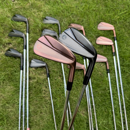 7pcs/Set S880 Golf Irons Black/Golden Forged Set 4 5 6 7 8 9 P with Stiff Flex Steel Shaft RH Golf Clubs